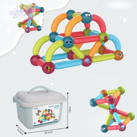 WOOPIE Magnetyczne Klocki Konstrukcyjne Edukacyjne 52 el. WOOPIE Magnetyczne Klocki Konstrukcyjne Edukacyjne 52 el.