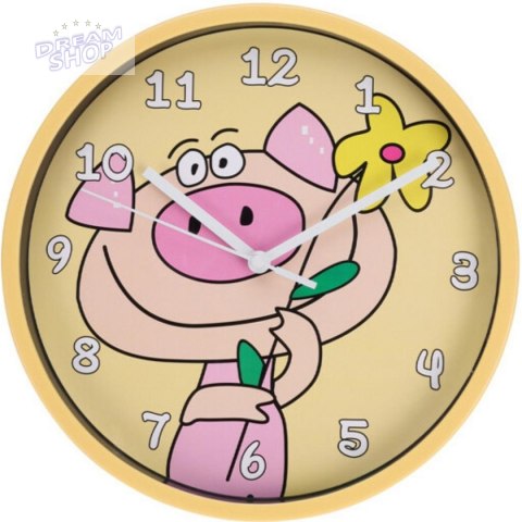 ZEGAR ŚCIENNY KIDS 22,5 CM ŚWINKA ZEGAR ŚCIENNY KIDS 22,5 CM ŚWINKA