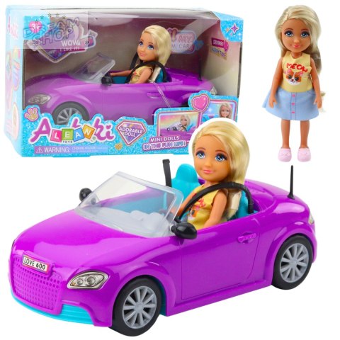 Zestaw Mini Laleczka Ankiki Samochód Kabriolet Fioletowy Zestaw Mini Laleczka Ankiki Samochód Kabriolet Fioletowy