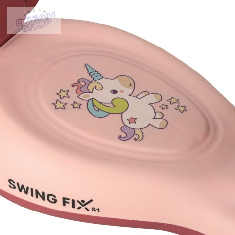 Jeździk grawitacyjny LED Swing FIX S1 skuter z rączką różowy max 65kg Jeździk grawitacyjny LED Swing FIX S1 skuter z rączką różowy max 65kg
