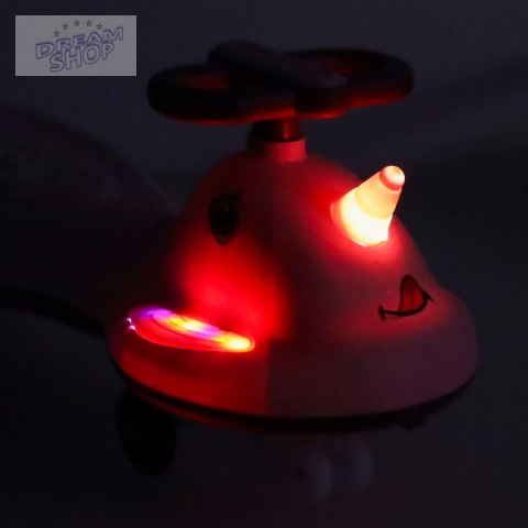 Jeździk grawitacyjny LED Swing FIX S1 skuter z rączką różowy max 65kg Jeździk grawitacyjny LED Swing FIX S1 skuter z rączką różowy max 65kg