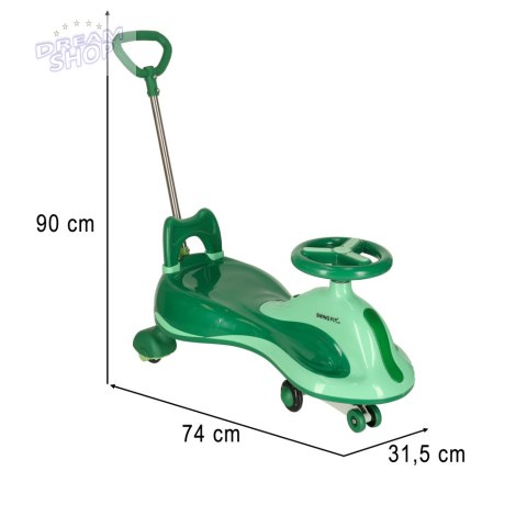 Jeździk grawitacyjny LED Swing FIX S2 skuter z rączką zielony max 100kg Jeździk grawitacyjny LED Swing FIX S2 skuter z rączką zielony max 100kg