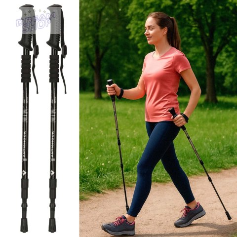 Kijki kije trekkingowe do nordic walking składane 2 sztuki czarne Kijki kije trekkingowe do nordic walking składane 2 sztuki czarne