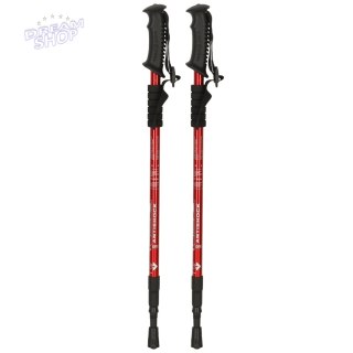 Kijki kije trekkingowe do nordic walking składane 2 sztuki czerwone