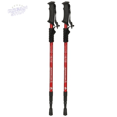 Kijki kije trekkingowe do nordic walking składane 2 sztuki czerwone Kijki kije trekkingowe do nordic walking składane 2 sztuki czerwone
