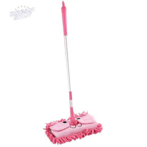 Mop Dla Dzieci Z Rączką Teleskopową Zwierzątko Różowy Mop Dla Dzieci Z Rączką Teleskopową Zwierzątko Różowy