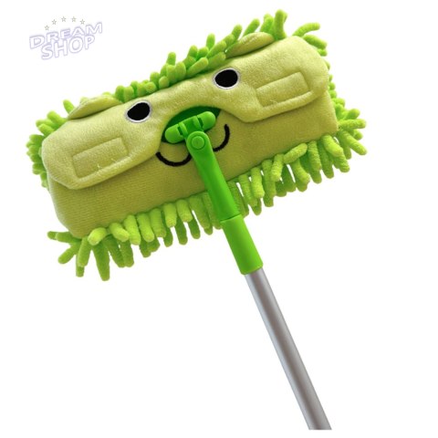 Mop Dla Dzieci Z Rączką Teleskopową Zwierzątko Zielony Mop Dla Dzieci Z Rączką Teleskopową Zwierzątko Zielony