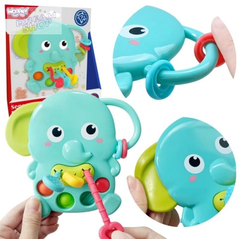 WOOPIE BABY Gryzak Sensoryczny Słonik Montessori 4w1