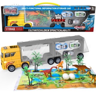 WOOPIE Ciężarówka Transporter 2w1 Zestaw Dinozaurów + Makieta