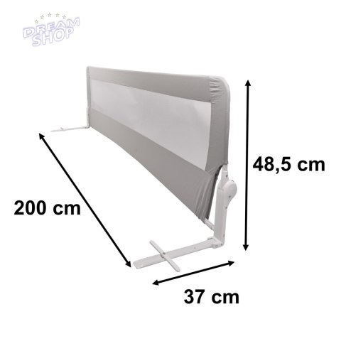 Barierka osłona ochronna do łóżka otwierana 200 cm szara Barierka osłona ochronna do łóżka otwierana 200 cm szara