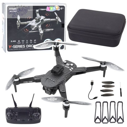 Dron Y329 Kamera HD WIFI Światła LED Aplikacja Czarny Karbonowy Dron Y329 Kamera HD WIFI Światła LED Aplikacja Czarny Karbonowy