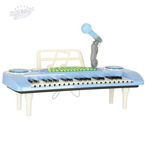 Keyboard dla dzieci pianinko interaktywne organki 37 klawiszy mikrofon statyw niebieskie Keyboard dla dzieci pianinko interaktywne organki 37 klawiszy mikrofon statyw niebieskie