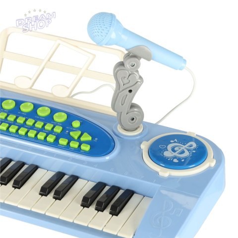 Keyboard dla dzieci pianinko interaktywne organki 37 klawiszy mikrofon statyw niebieskie Keyboard dla dzieci pianinko interaktywne organki 37 klawiszy mikrofon statyw niebieskie