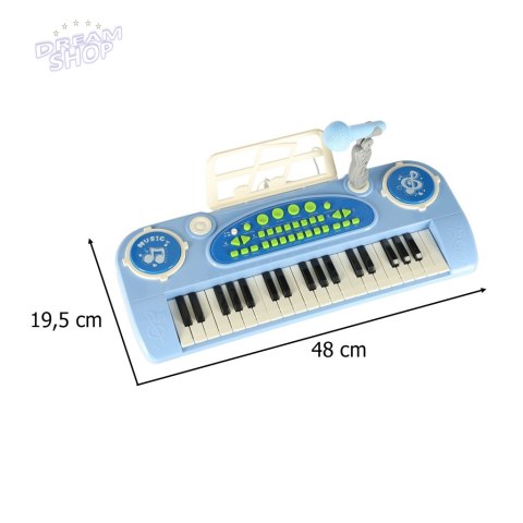 Keyboard dla dzieci pianinko interaktywne organki 37 klawiszy mikrofon statyw niebieskie Keyboard dla dzieci pianinko interaktywne organki 37 klawiszy mikrofon statyw niebieskie