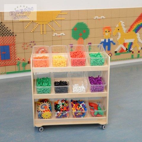 MASTERKIDZ Regał na Kółka - 3 Półki Na Akcesoria Do Tablicy STEM MASTERKIDZ Regał na Kółka - 3 Półki Na Akcesoria Do Tablicy STEM