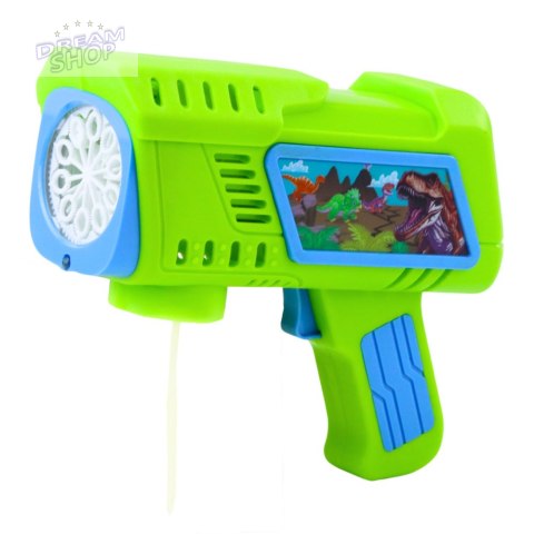 Pistolet Na Bańki Mydlane Dioda LED Zielony Dinozaury Pistolet Na Bańki Mydlane Dioda LED Zielony Dinozaury