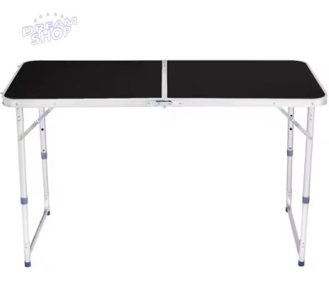 Stół Turystyczny Kempingowy Składany Regulowany Aluminiowy Czarny 120x60cm Stół Turystyczny Kempingowy Składany Regulowany Aluminiowy Czarny 120x60cm