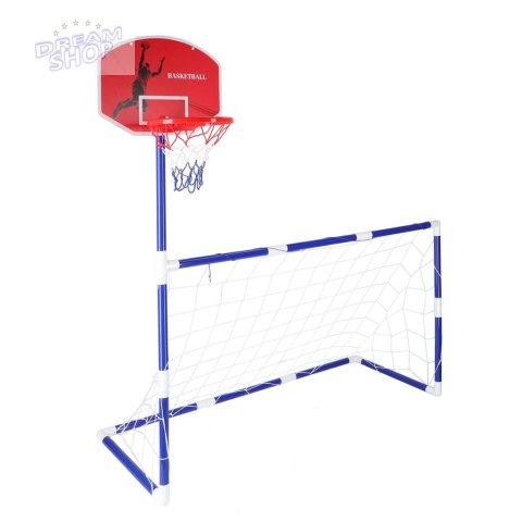 Bramka piłkarska do piłki nożnej tablica do koszykówki gry w kosza gra 2w1 2 piłki pompka
