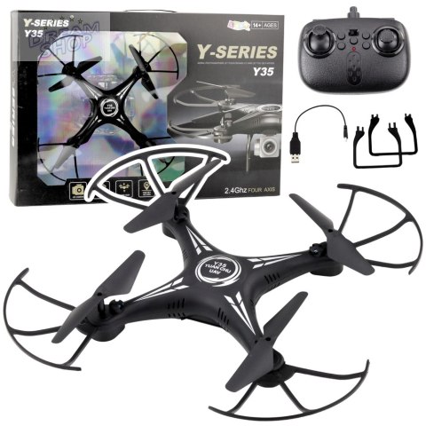 Dron Y-35 Zdalnie Sterowany Lekki Żyroskop Obrót 360° Czarny Dron Y-35 Zdalnie Sterowany Lekki Żyroskop Obrót 360° Czarny