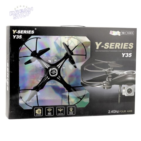 Dron Y-35 Zdalnie Sterowany Lekki Żyroskop Obrót 360° Czarny Dron Y-35 Zdalnie Sterowany Lekki Żyroskop Obrót 360° Czarny