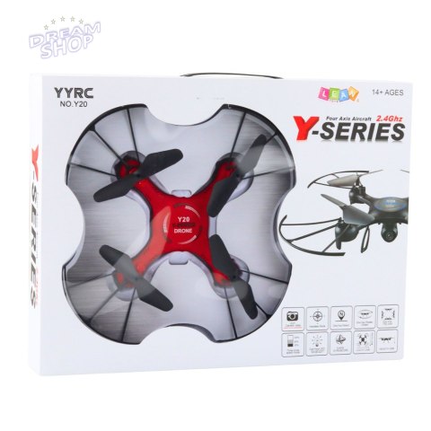 Dron Y20 UFO Zdalnie Sterowany Światła Obrót 360° Czerwony Dron Y20 UFO Zdalnie Sterowany Światła Obrót 360° Czerwony