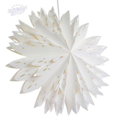 GWIAZDA DEKORACYJNA PŁATEK ŚNIEGU WISZĄCY PAPIEROWY 50CM BIAŁA GWIAZDA DEKORACYJNA PŁATEK ŚNIEGU WISZĄCY PAPIEROWY 50CM BIAŁA
