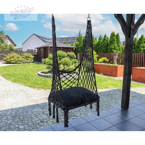 HAMAK AŻUROWY FOTEL WISZĄCY 60x60x120CM Z PODUSZKĄ CIEMNO SZARY HAMAK AŻUROWY FOTEL WISZĄCY 60x60x120CM Z PODUSZKĄ CIEMNO SZARY