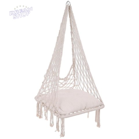 HAMAK AŻUROWY FOTEL WISZĄCY 60x60x120CM Z PODUSZKĄ ECRU HAMAK AŻUROWY FOTEL WISZĄCY 60x60x120CM Z PODUSZKĄ ECRU