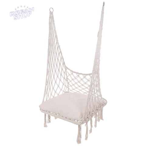 HAMAK AŻUROWY FOTEL WISZĄCY 60x60x120CM Z PODUSZKĄ ECRU HAMAK AŻUROWY FOTEL WISZĄCY 60x60x120CM Z PODUSZKĄ ECRU