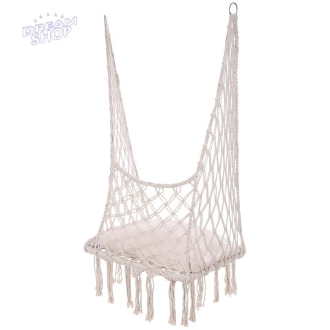 HAMAK AŻUROWY FOTEL WISZĄCY 60x60x120CM Z PODUSZKĄ ECRU HAMAK AŻUROWY FOTEL WISZĄCY 60x60x120CM Z PODUSZKĄ ECRU