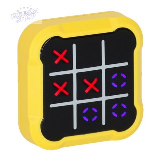 Kółko krzyżyk gra elektroniczna logiczna tic tac toe konsola przenośna żółta