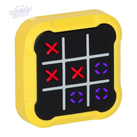 Kółko krzyżyk gra elektroniczna logiczna tic tac toe konsola przenośna żółta
