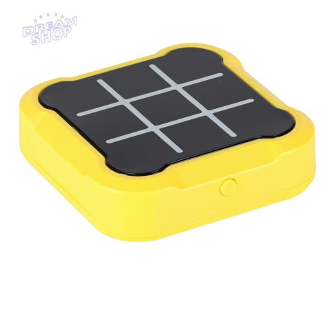 Kółko krzyżyk gra elektroniczna logiczna tic tac toe konsola przenośna żółta