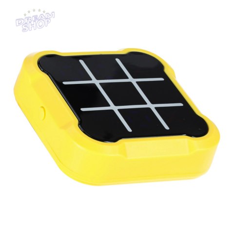 Kółko krzyżyk gra elektroniczna logiczna tic tac toe konsola przenośna żółta