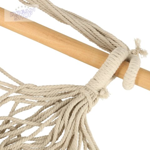 Krzesło brazylijskie z podnóżkiem leżak wiszący huśtawka 130cm beż Krzesło brazylijskie z podnóżkiem leżak wiszący huśtawka 130cm beż