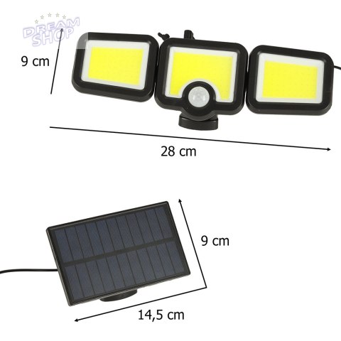 Lampa solarna LED 3w1 z czujnikiem ruchu zmierzchu Lampa solarna LED 3w1 z czujnikiem ruchu zmierzchu