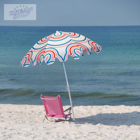 PARASOL PLAŻOWO OGRODOWY 160CM PASEK NIEBIESKO RÓŻOWY