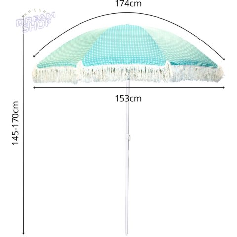 PARASOL PLAŻOWO OGRODOWY Z FRĘDZLAMI 174CM ZIELONY PARASOL PLAŻOWO OGRODOWY Z FRĘDZLAMI 174CM ZIELONY