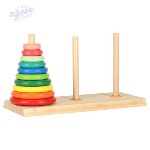 Piramida piramidka drewniana z podstawą wieża sorter tęczowa Piramida piramidka drewniana z podstawą wieża sorter tęczowa
