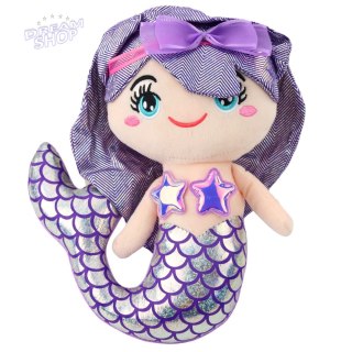 Pluszowa Syrenka Przytulanka Holograficzny Ogon Fioletowa 25cm