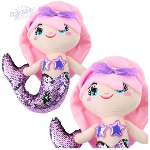 Pluszowa Syrenka Przytulanka Ogon W Cekiny Dwukolorowe Fioletowa 28cm Pluszowa Syrenka Przytulanka Ogon W Cekiny Dwukolorowe Fioletowa 28cm