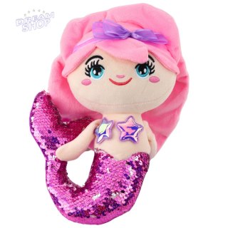 Pluszowa Syrenka Przytulanka Ogon W Cekiny Różowo-Fioletowa 28cm