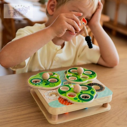 TOOKY TOY Drewniana Gra Zręcznościowa 2w1 Wyciągnij Robaczki dla Dzieci TOOKY TOY Drewniana Gra Zręcznościowa 2w1 Wyciągnij Robaczki dla Dzieci
