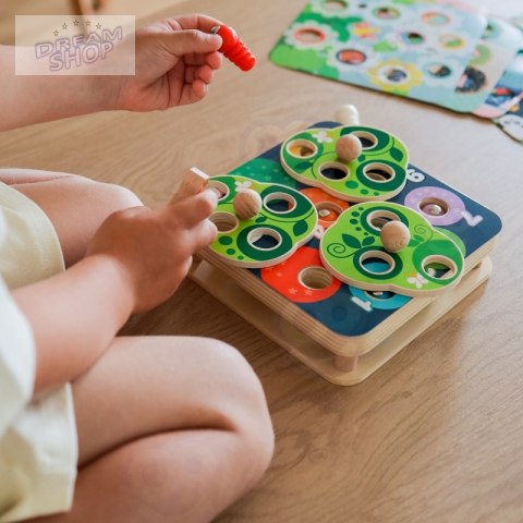 TOOKY TOY Drewniana Gra Zręcznościowa 2w1 Wyciągnij Robaczki dla Dzieci TOOKY TOY Drewniana Gra Zręcznościowa 2w1 Wyciągnij Robaczki dla Dzieci
