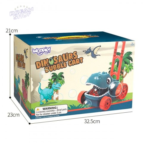 WOOPIE Kosiarka Ogrodowa Dino na Bańki Mydlane Dinozaur + Płyn