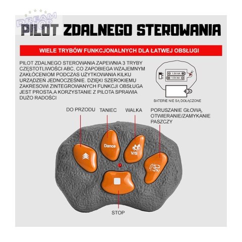 WOOPIE Zdalnie Sterowany Dinozaur T-Rex Realistyczny Król Jurajski