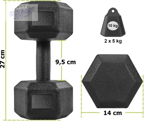 Zestaw 2 hantli OLIMP hantle 2x5 kg