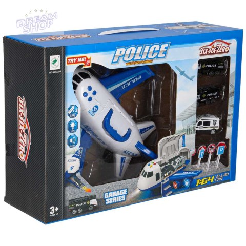 Zestaw Samolot policyjny transporter+ autka ZA3402