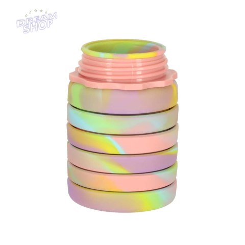 Butelka na wodę bidon silikonowy składany z uchwytem BPA FREE 500ml tęczowy