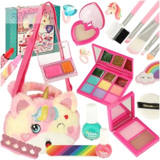 Kosmetyki do makijażu make up lakiery torebka zestaw 21 elementów